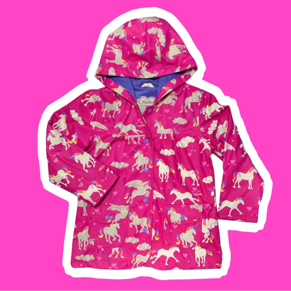 HATLEY unicorn and rainbows raincoat - Picture 2 of 11